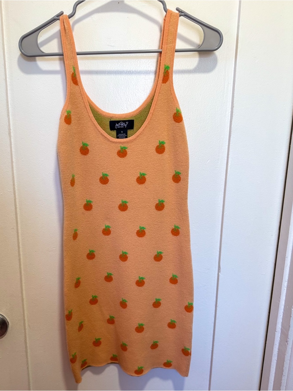 Orange Print Knit Tank Dress